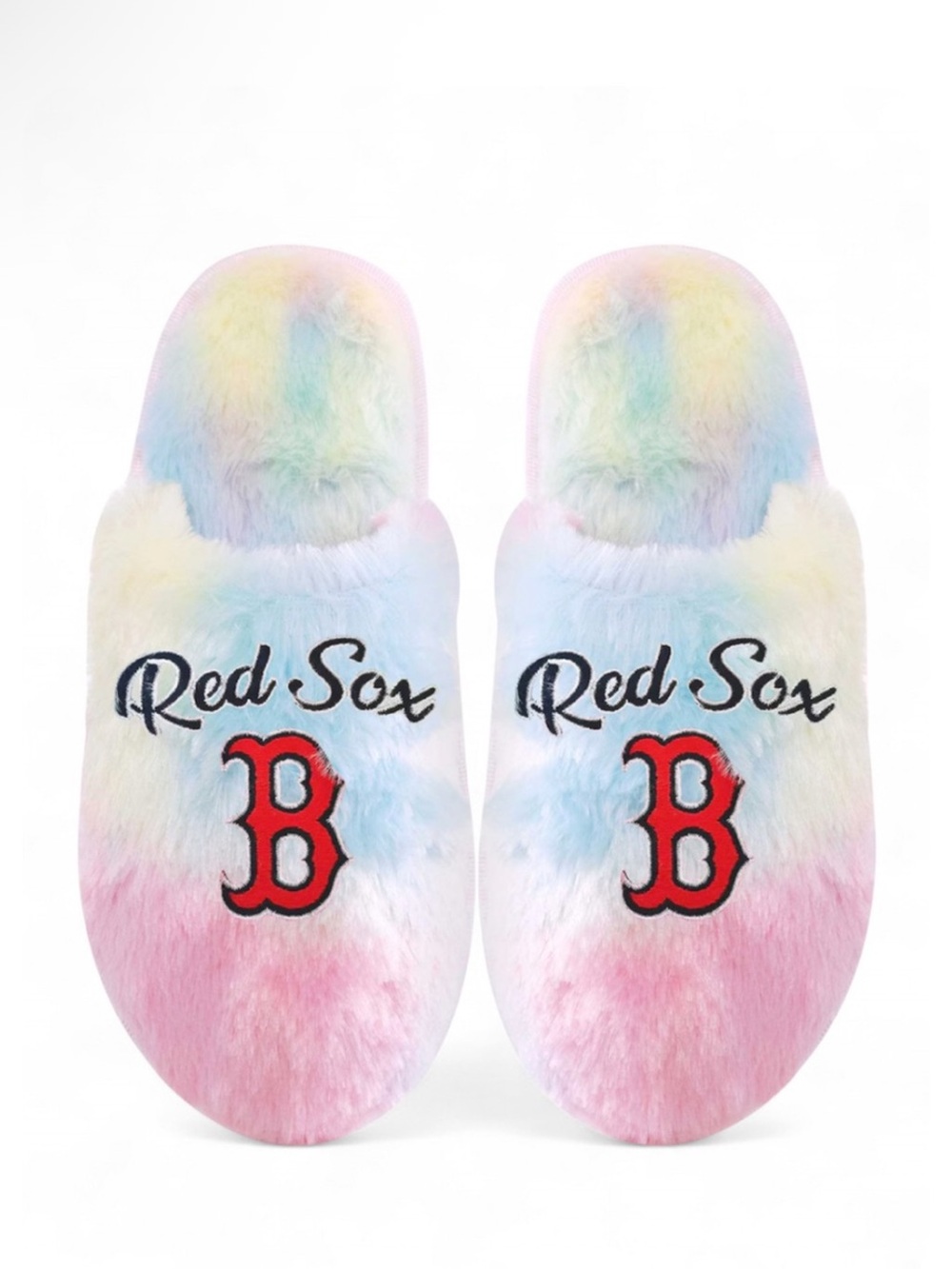 MLB Boston Red Sox Embroidered Rainbow Slippers Size Youth L (5-6) [NWT]